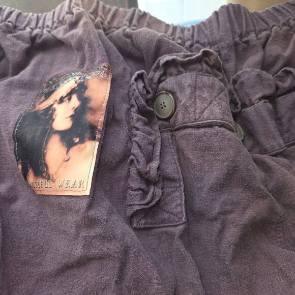 Magnolia Pearl Plum Heavy Linen Ruffled Bloomers - Picture 5 of 8